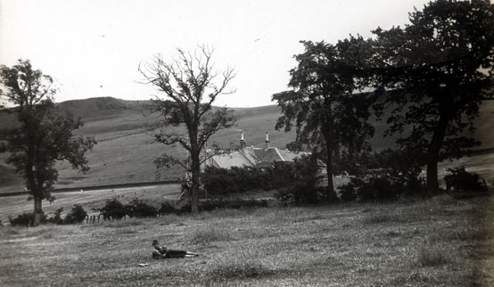 Dechmont - Scanned from an old glass slide - the house in the back ground is the old Bankend Cottage which was partly knocked down in 1999 because the gable end was ready for coming down but the workshop is still in use today 